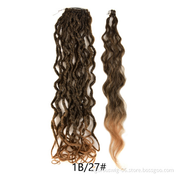 Crochet 20inch mermaid Locs in synthetic hair extension ombre Faux Locs Pre-looped Braiding hair for afro women